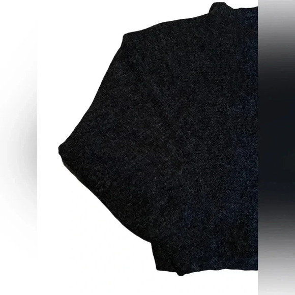 Double Zero Mock Neck Sweater Womens Medium Dark Grey Knit Soft Stretch Cozy - Picture 2 of 6